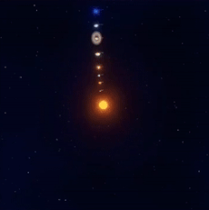 The solar system, orbiting