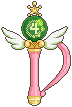 Pixel sprite of Sailor Jupiter&rsquo;s Crystal Change Rod.