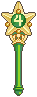 Pixel sprite of Sailor Jupiter&rsquo;s Star Power Stick.