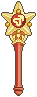 Pixel sprite of Sailor Mars&rsquo;s Star Power Stick.