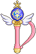 Pixel sprite of Sailor Mercury&rsquo;s Crystal Change Rod.