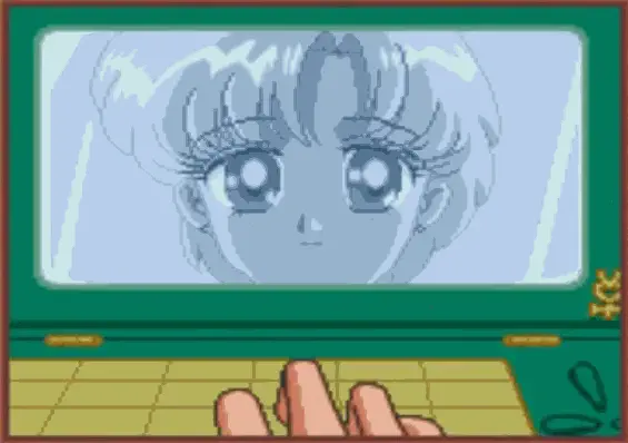 Ami at the Mercury supercomputer, a face on its screen.