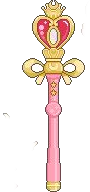 Pixel sprite of the Spiral Heart Moon Rod.
