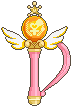 Pixel sprite of Sailor Venus&rsquo;s Crystal Change Rod.