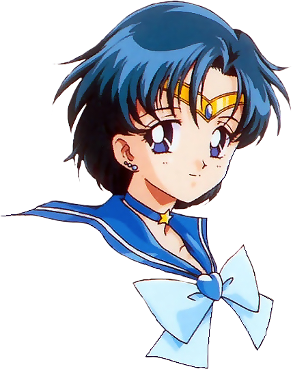 Sailor Mercury, head and shoulders.