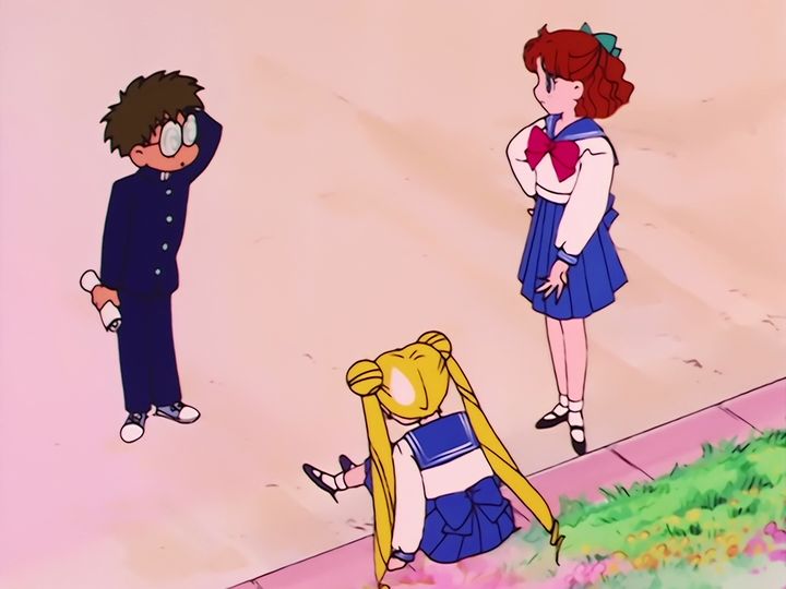 Usagi Tsukino and the cat with the crescent moon