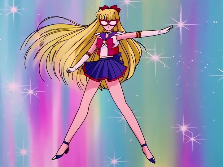 Usagi Tsukino and the cat with the crescent moon