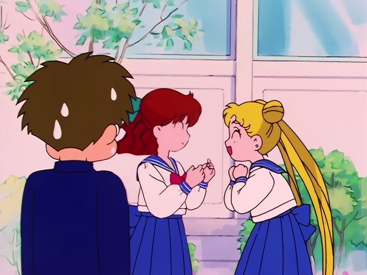 Usagi Tsukino and the cat with the crescent moon