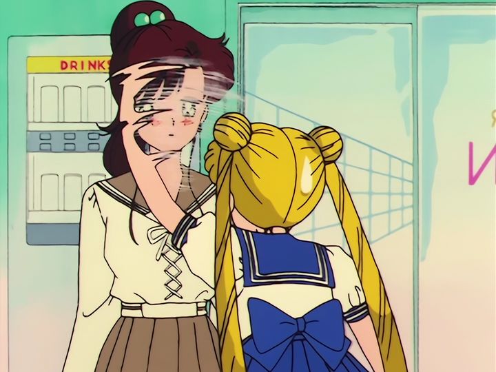 Makoto, Usagi, and the man at the crane game
