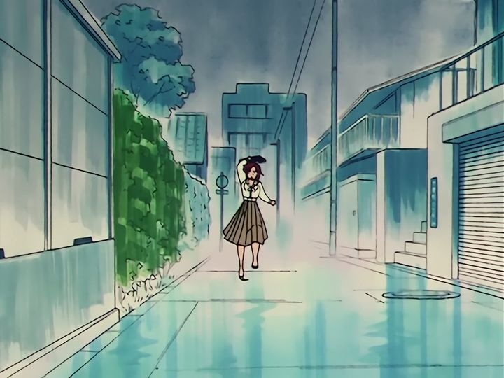 the umbrella in the rain, and the woman in the lab coat