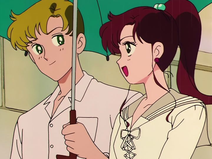 the umbrella in the rain, and the woman in the lab coat