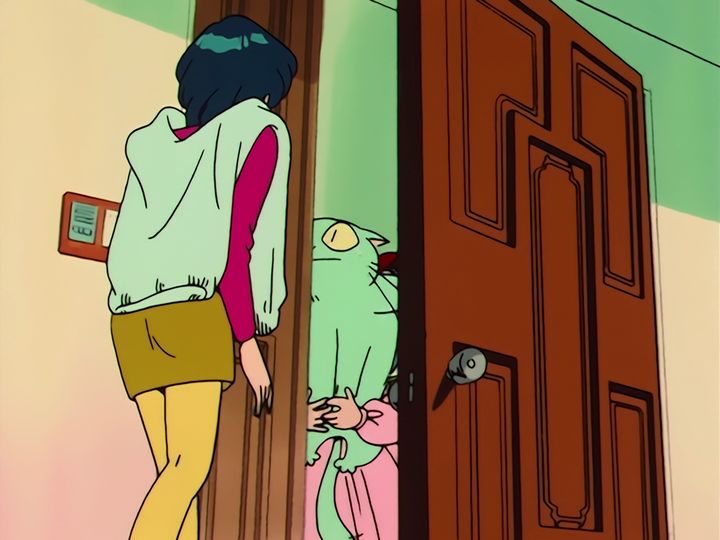 Luna in love, and a nameplate on a door