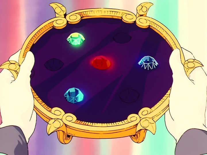 Luna tells them the truth at the shrine, and the Dark Kingdom counts its shards