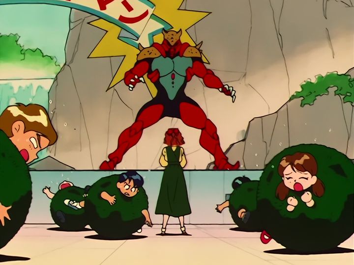 Akan, the algae, and Naru stepping in front of Umino