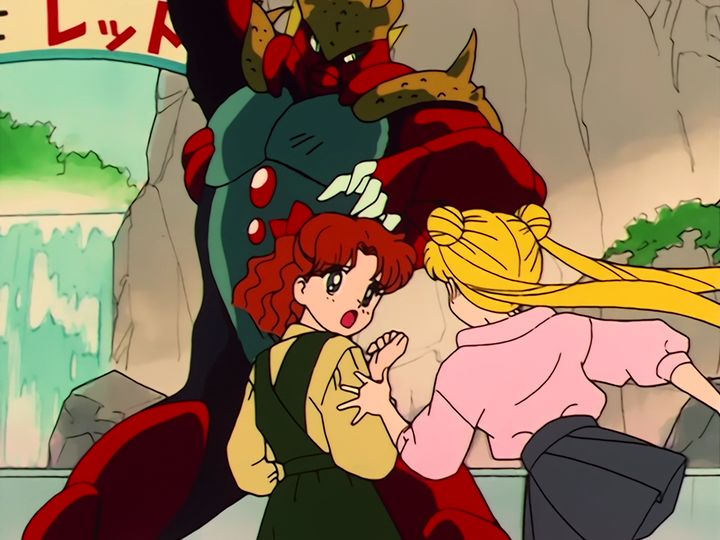 Akan, the algae, and Naru stepping in front of Umino