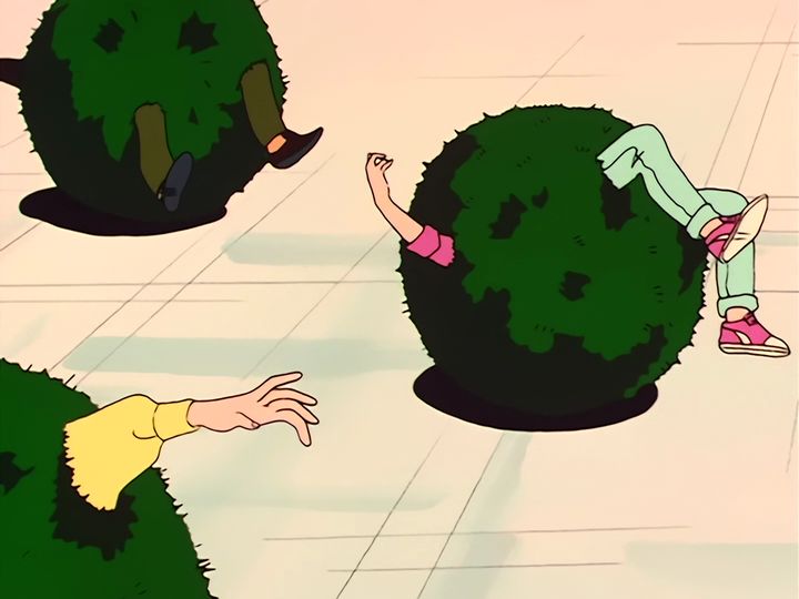 Akan, the algae, and Naru stepping in front of Umino