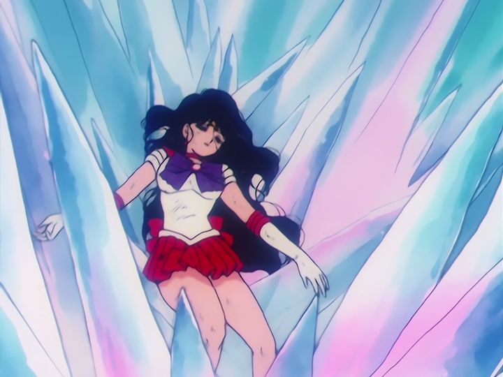 Sailor Moon alone, and the four guardians who come back to her