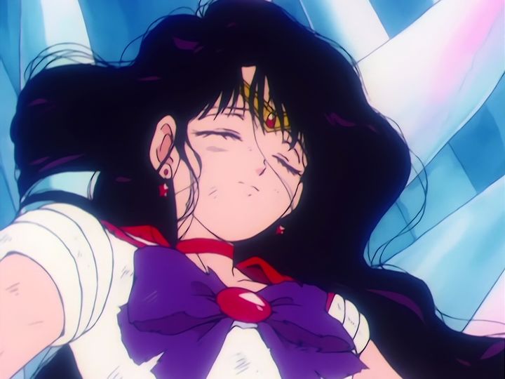 Sailor Moon alone, and the four guardians who come back to her