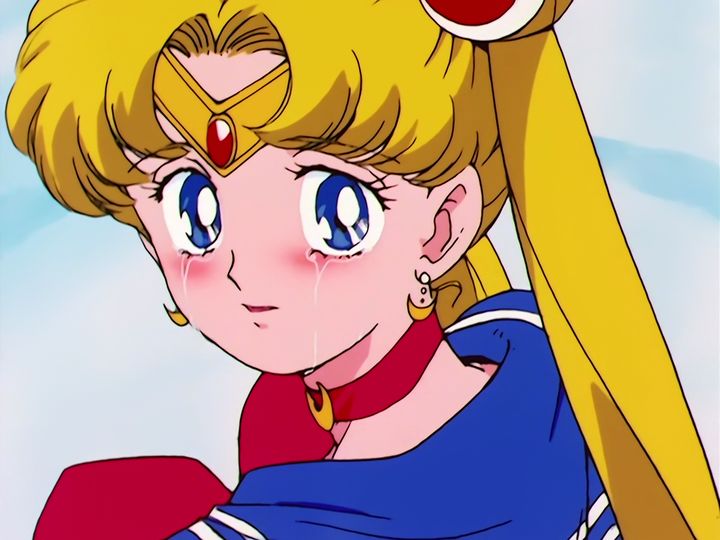 Sailor Moon alone, and the four guardians who come back to her