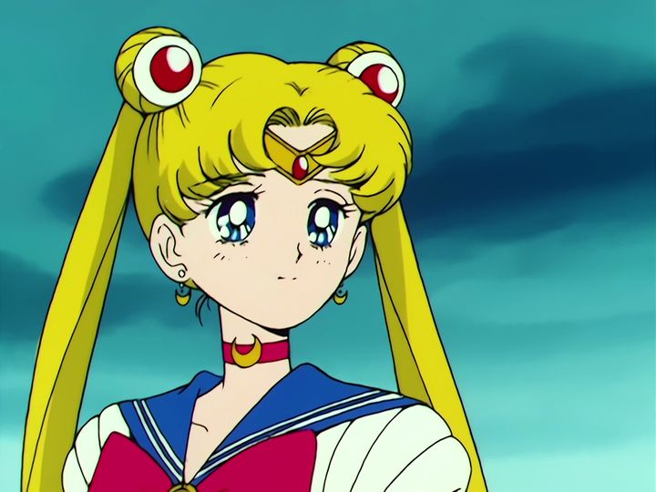 Sailor Moon alone, and the four guardians who come back to her