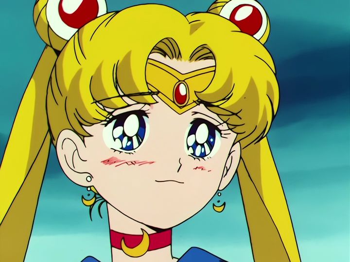 Sailor Moon alone, and the four guardians who come back to her
