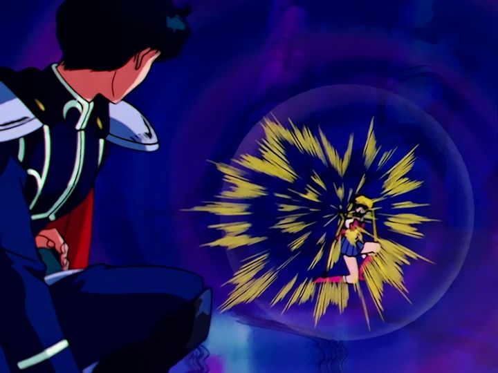 Sailor Moon reaches the brainwashed Endymion and frees him