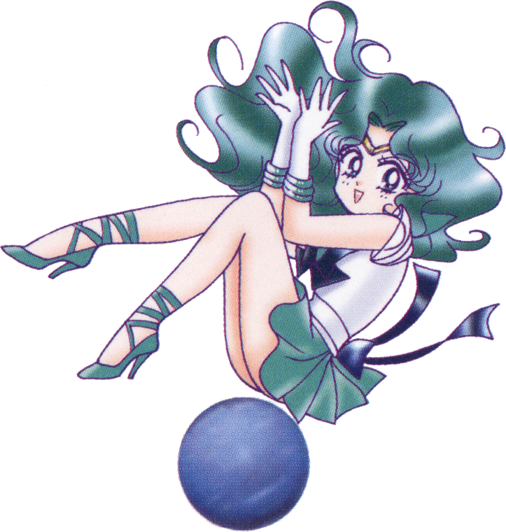 Sailor Neptune with her planet, drawn by Naoko Takeuchi
