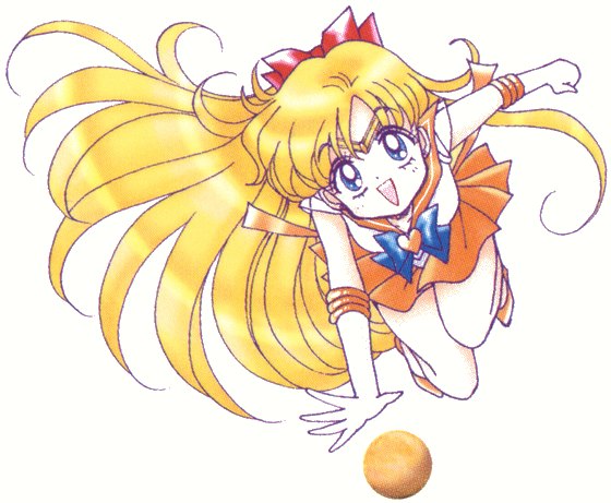 Sailor Venus with her planet, drawn by Naoko Takeuchi