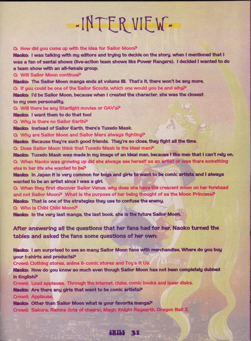 Smile magazine, page 31, on the Comic-Con panel